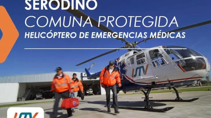 Serodino suma desde el viernes cobertura sanitaria con helicópteros