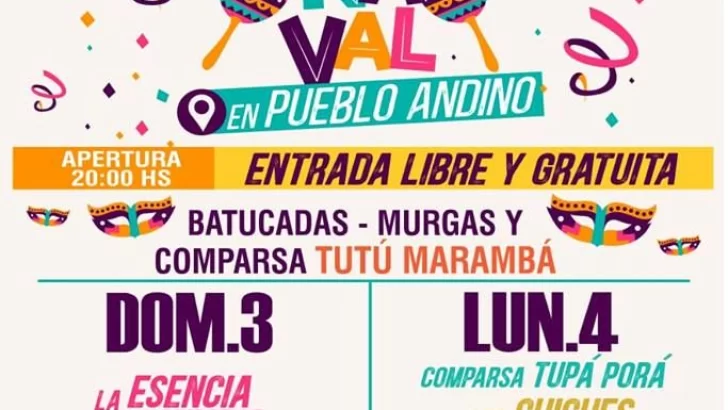 Carnavales 2019 en Pueblo Andino por partida doble