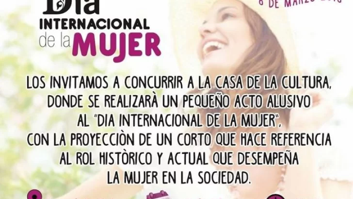 Díaz: Proyectarán un corto para reflexionar en el Día de la Mujer