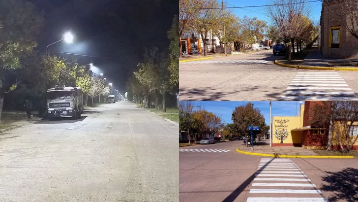 Barrancas sumó luces led y comenzó a pintar sendas peatonales