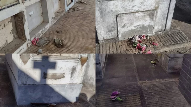 Provocaron destrozos en el cementerio de Díaz: “Es indignante”