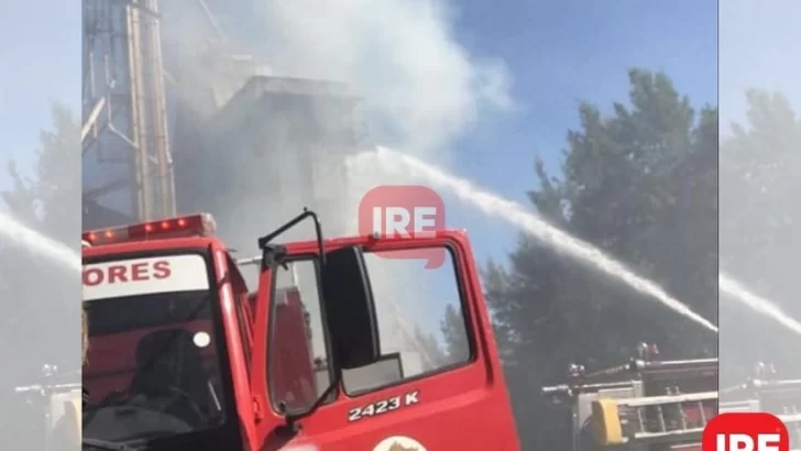 Importante incendio en Aldao: Se quemó la secadora de granos de AFA Maciel