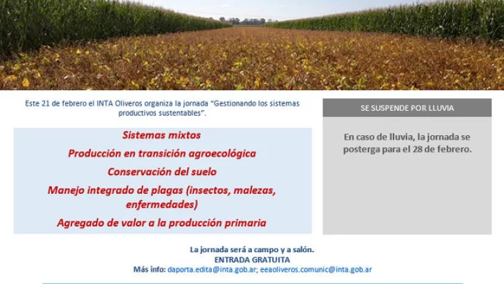 INTA: Charla sobre la gestión de sistemas productivos sustentables