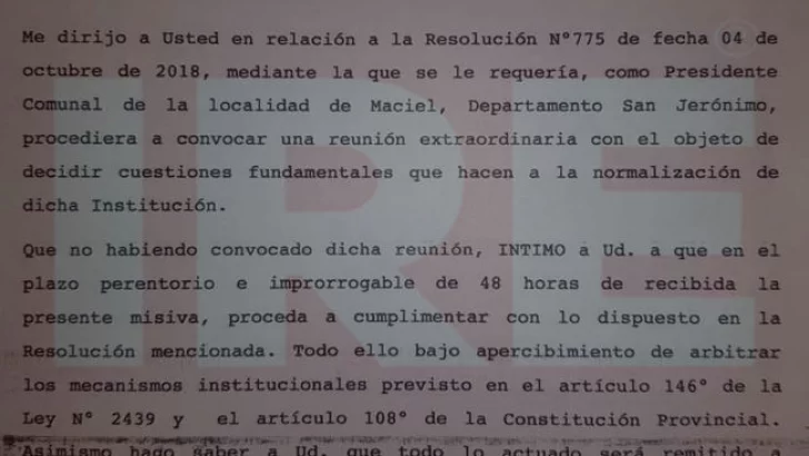 Farías intimó a Tobozo para que se realice la reunión de comisión