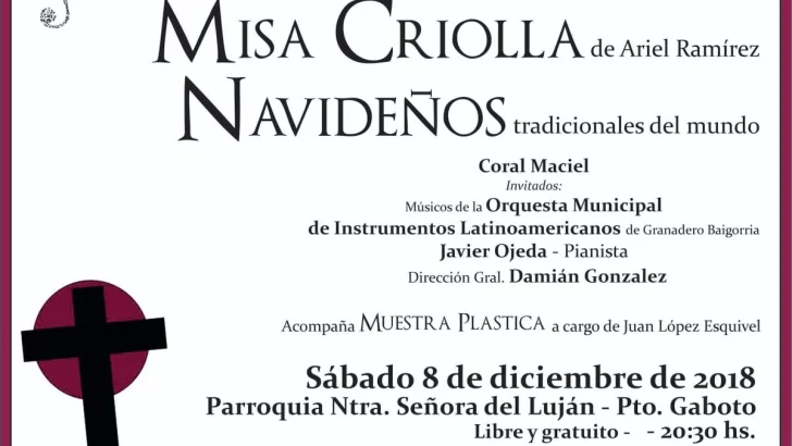 Coral Maciel realizará una gran Misa Criolla con invitados