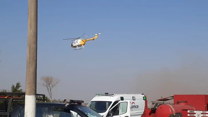 Una mujer se descompensó en Aldao y debió acudir el helicóptero sanitario