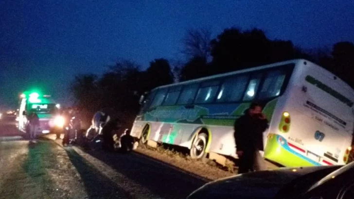 Un colectivo que trasladaba trabajadores al puerto cayó a una cuneta en Timbúes