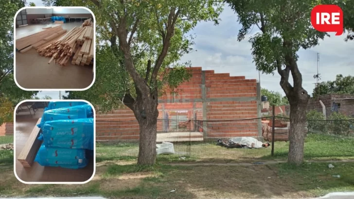 Sigue creciendo la capilla en Serodino y ya llegaron los materiales para el techo