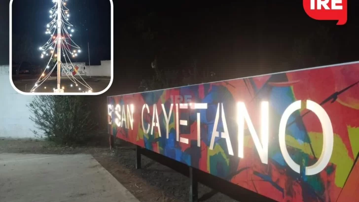 ¡Está hermoso!: El barrio San Cayetano luce su nuevo cartel y arbolito navideño