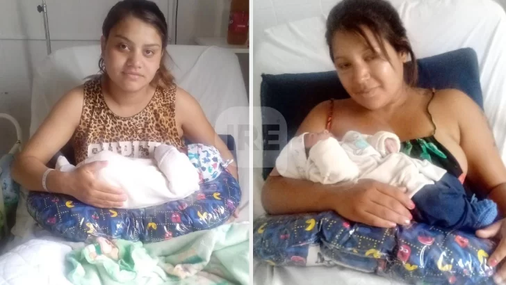Dos nuevos habitantes en Casalegno: Son cuñadas y tuvieron a sus bebés con 15 minutos de diferencia