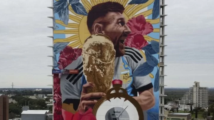 Gran reconocimiento: Lionel Messi presente en un inmenso mural de Santa Fe