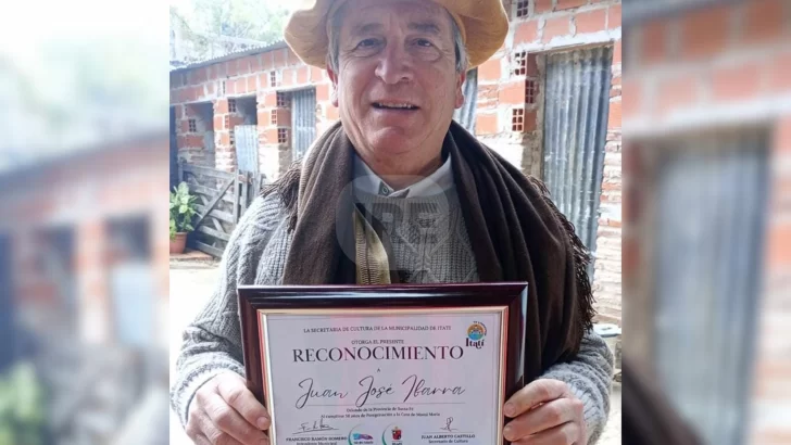 Lele Ibarra fue reconocido por sus 50 años de Peregrinación hacia la virgen de Itatí