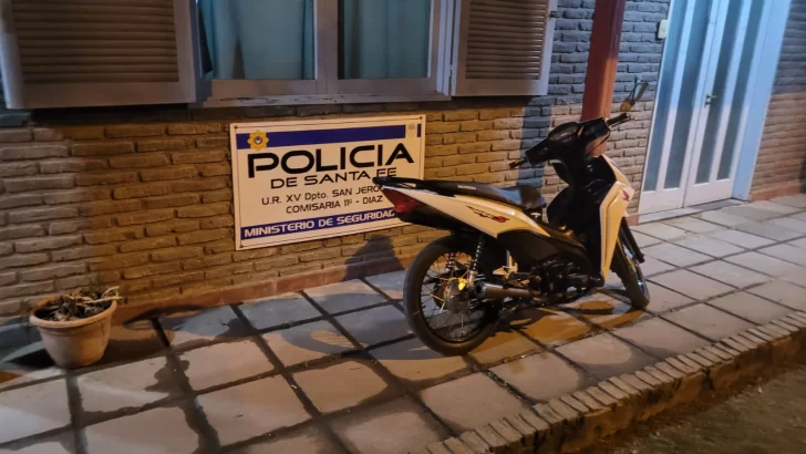 Recuperaron en Diaz una moto que había sido robada en Rosario