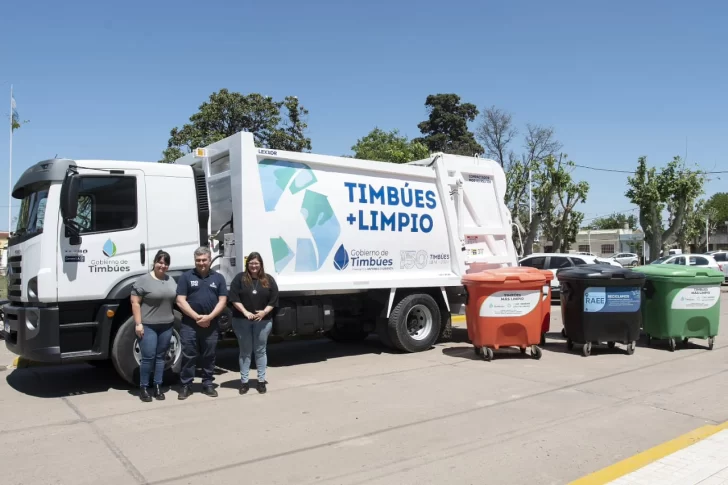 Timbúes sumó un nuevo camión y 25 contenedores al sistema de recolección de residuos