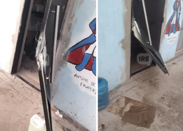 Otra vez: Vandalizaron y destruyeron la puerta del comedor de la escuela primaria de Andino