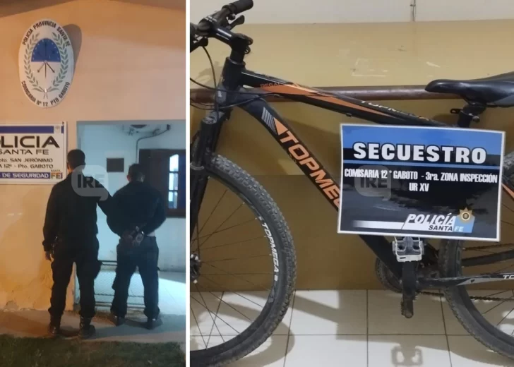 Robó una bicicleta en Gaboto, fue detenido por vecinos pero recuperó la libertad