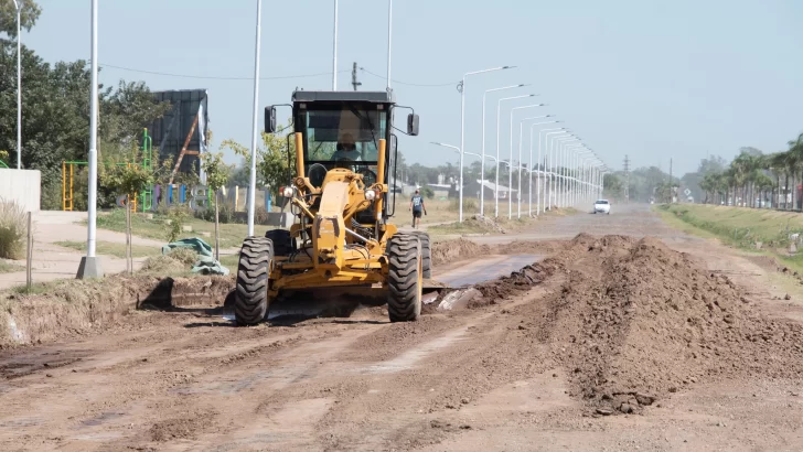 Timbúes avanza con su plan de veredas y cordón cuneta en cuatro barrios en simultánea