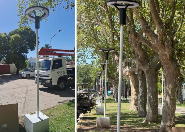 Oliveros comenzó a refaccionar la plaza principal Mariano Moreno y volverá a funcionar la fuente