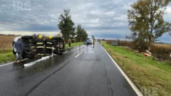 Volcó una camioneta que trasladaba ataúdes en la Ruta 65 a la altura de San Genaro en medio del fuerte temporal