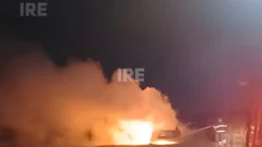 Incendio en la Ruta 10: Un auto se prendió fuego entre Aldao y Pueblo Andino